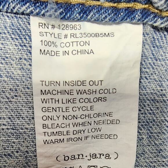 NEW Banjara Shorts Womens 7/27 Blue Embroidered Flowers High Rise Light Wash - Picture 5 of 11